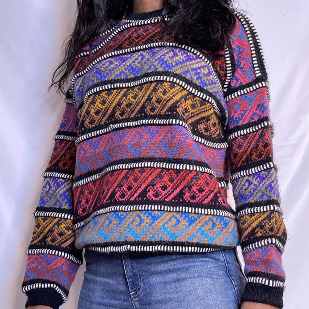 ✨Hand Loomed Bolivian Alpaca Wool Sweater – MIMA – Size M